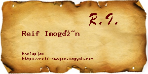 Reif Imogén névjegykártya